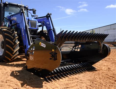 skid steer attachment for rocks|rock picker attachment for tractor.